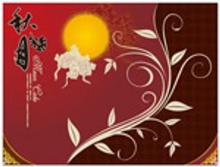 古典经典中秋节矢量素材暗红色