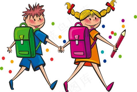 孩子们, 学生, 回校, 男孩, 女孩, 微笑, 快乐的