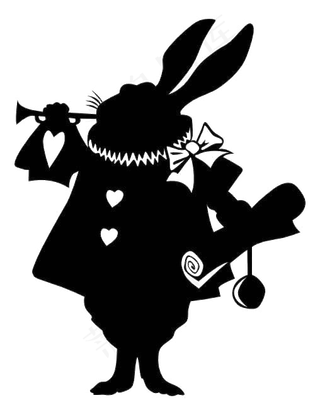 爱丽丝兔子剪影