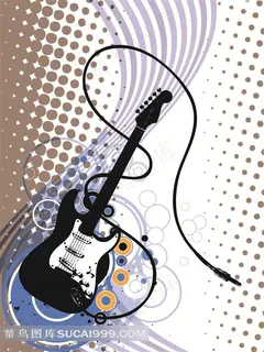 吉他无框画设计素材