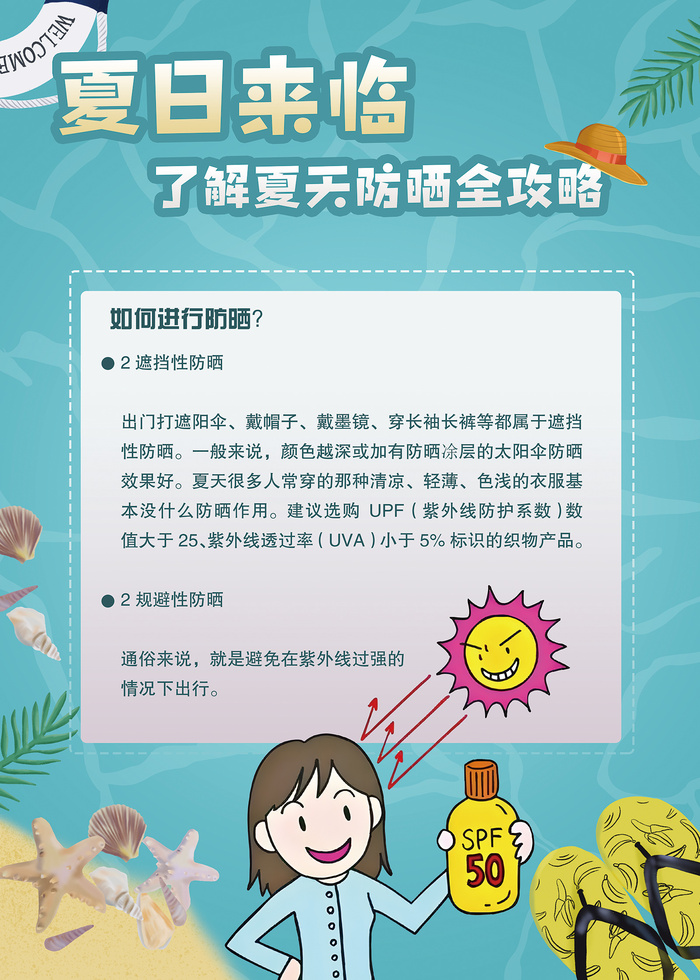 夏季来临如何防晒医美海报psd模版下载