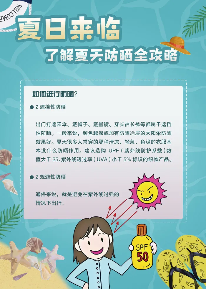 夏季来临如何防晒医美海报psd模版下载