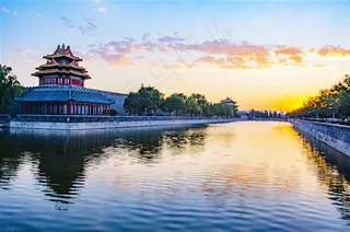 北京故宫角楼日落风景图片