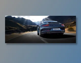 保时捷汽车逆光摄影图