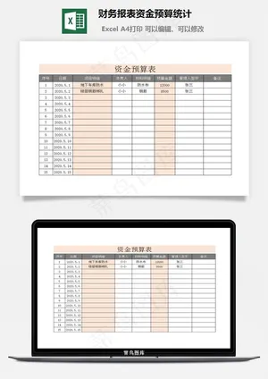 财务报表资金预算统计预览图