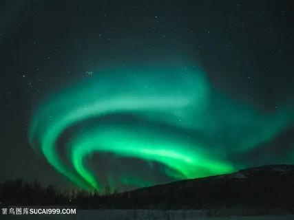 绿色北极光星空风景图片