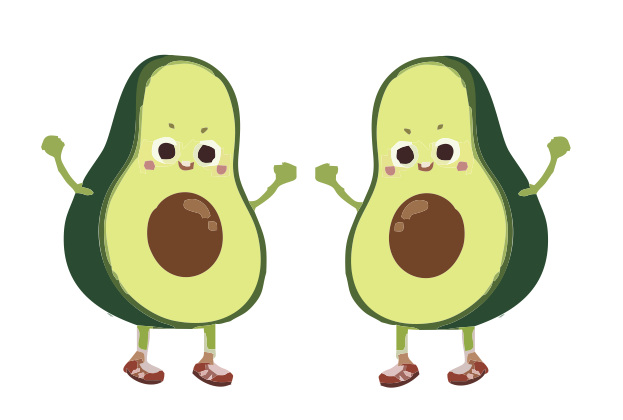 卡通牛油果矢量图手绘