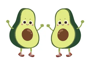 卡通牛油果矢量图手绘