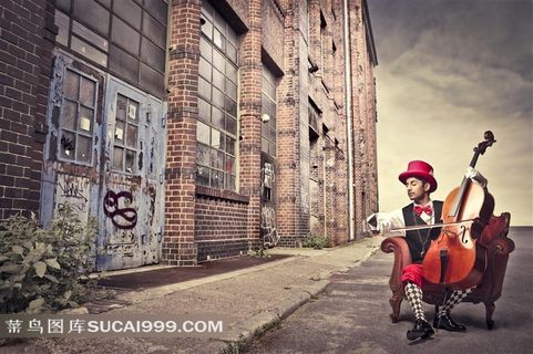 高清优雅拉琴帅哥图片