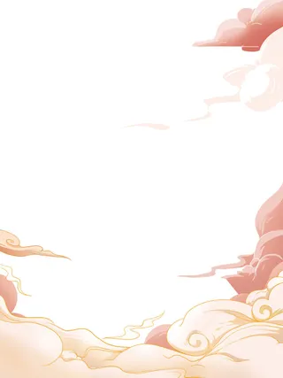 中国风国潮祥云插画手绘云彩图案海报云层装饰背景PSD设计素材