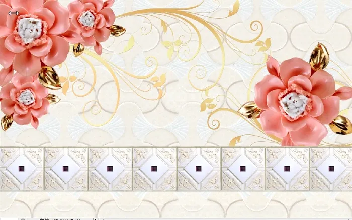 雕塑花朵花卉石砖背景墙