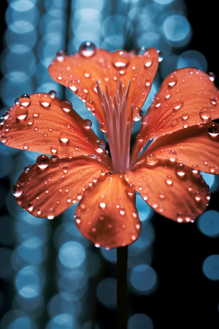 雨天花朵上的雨珠特写摄影图(2688x4032)