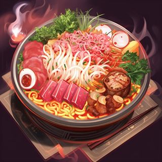 美食食物面条麻辣烫插画素材