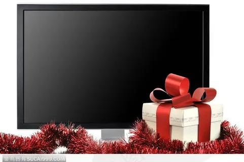 3D圣诞节-电视机与礼物
