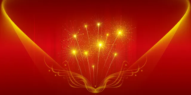 炫彩烟花背景元素