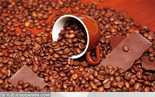 巧克力桌面壁纸-咖啡豆