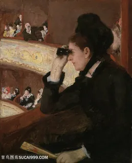 护栏望眼镜黑衣女士油画装饰画 护栏望眼镜黑衣女士油画装饰画