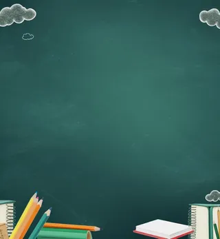 黑板云朵学习粉笔背景