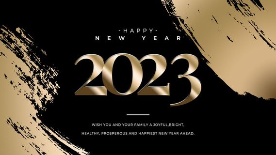 2023年新年快乐黑色背景