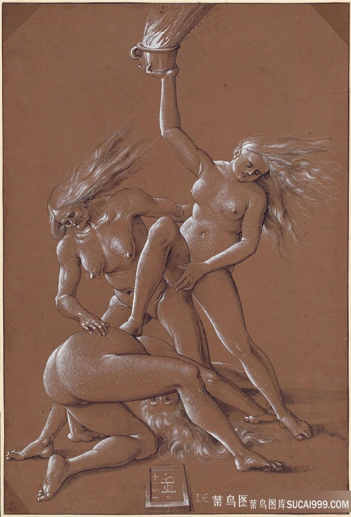 与三个女巫的新年问候插画