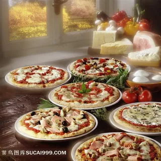 披萨系列 - 新鲜美味的披萨款式