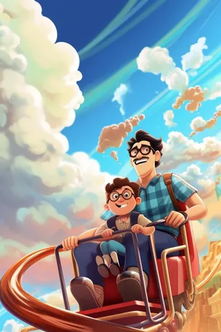 过山车游玩插画背景