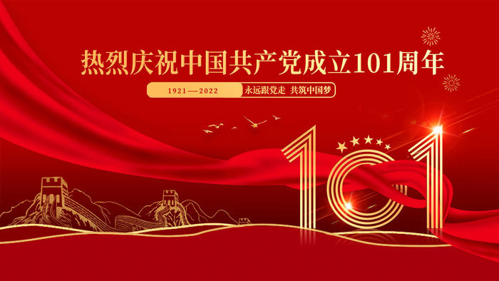 七一建党节节日宣传展板