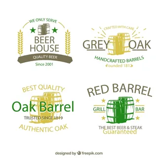 免抠复古啤酒标签