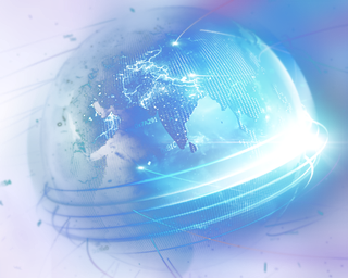 地球环形光芒科技kv主视觉素材