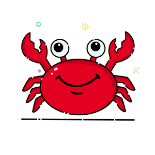 卡通红色螃蟹免扣