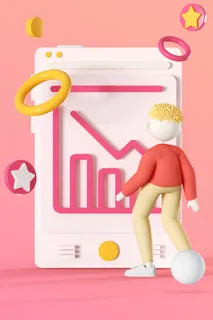 商务人物粉色卡通c4d场景