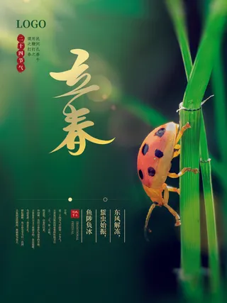 24节气立春春季新春春天海报模板PSD分层设计素材源文件模板