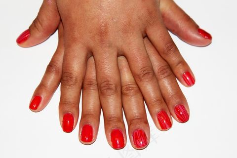 新款红色美甲图片