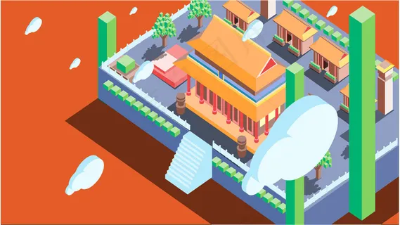 古风建筑插画 古风建筑插画