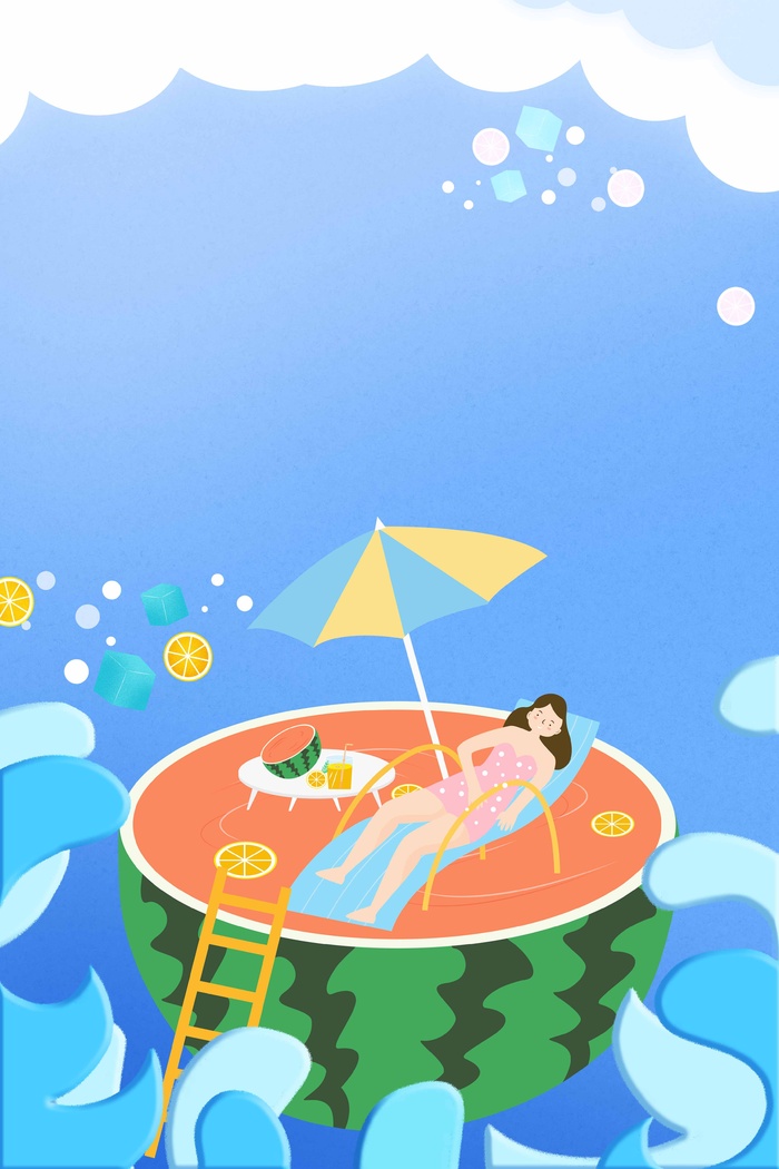 夏天 清爽夏日背景psd模版下载