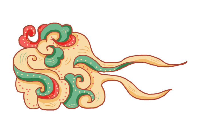 中国风中式国潮敦煌云纹祥云插画图案云朵云彩元素PSDAI设计素材