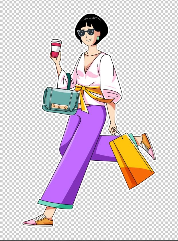 节日购物女孩psd模版下载