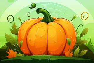 卡通插画金色的南瓜 