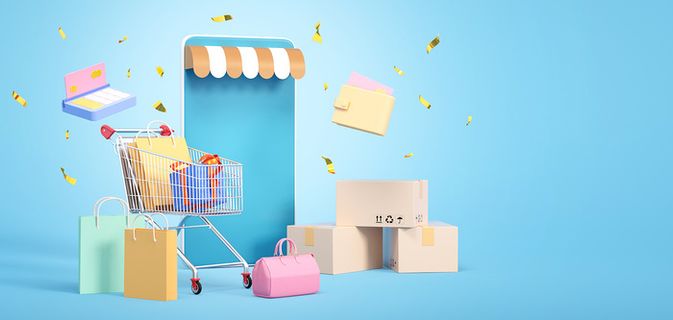 购物车购物礼盒c4d模型