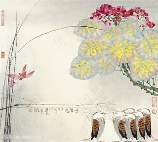 薛亮水墨画花卉鸟高清装饰画