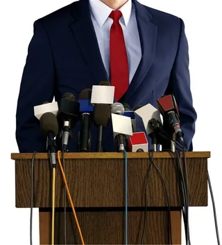 很多话筒和男人