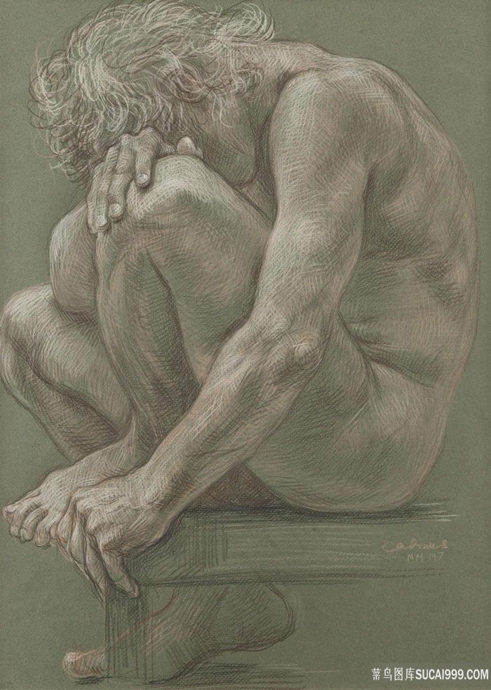 保罗-卡德摩斯-男性-裸体素描装饰画