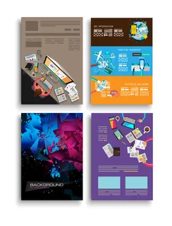 抽象矢量彩色时尚年度宣传册设计