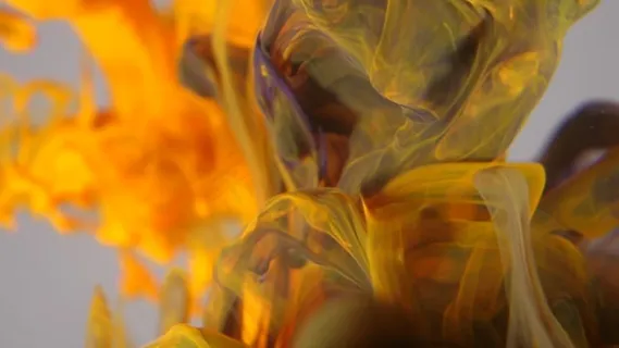 慢, 黄色, 抽象, 特写, 画, 墨水, 液体, 液体油漆