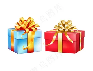 圣诞礼物礼盒卡通插画免抠