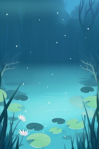 唯美荷塘荷叶节气背景