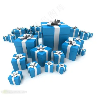 高清蓝色礼物盒图片