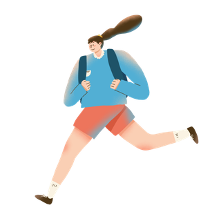 开学季扁平人物彩色元素组合