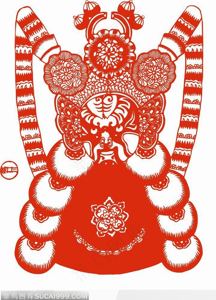 瞪眼京剧的脸谱剪纸