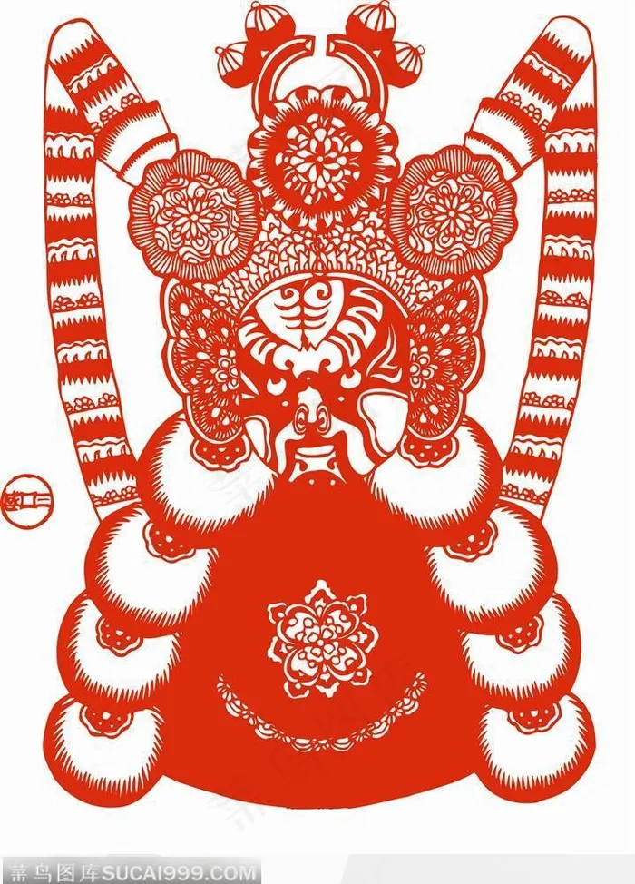 瞪眼京剧的脸谱剪纸